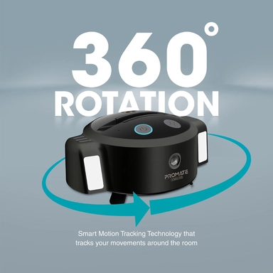 بروميت Ai Smart Track HD كاميرا ويب باور بانك 5000 مللي أمبير في الساعة، أسود