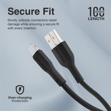 بروميت كابل USB-A إلى Lightning بطول 1 متر، أسود