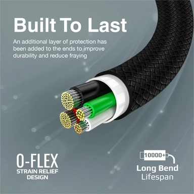 بروميت USB-C إلى USB-C كابل بيانات وشحن 1 متر أسود