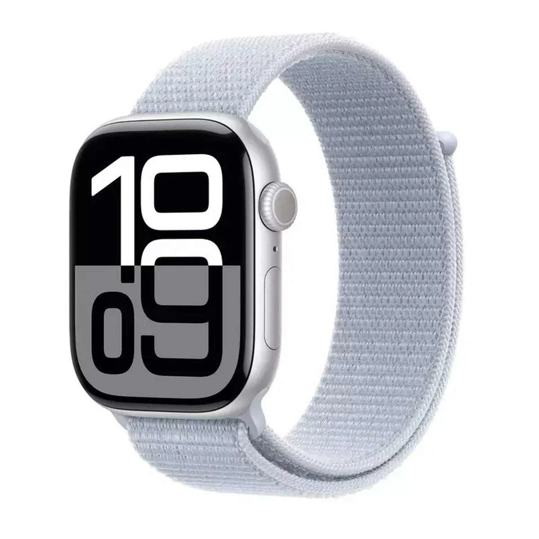 Apple Watch Series 10 GPS 42mm Silver Aluminium Case with Blue Cloud Sport Loop