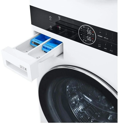 غسالة 21 ك ونشاف 16 ك LG WashTower امامية ابيض WK2116WHT