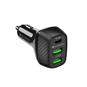 Baykron Car Charger USB 3A + USB 2A USB Type-C 20W Black