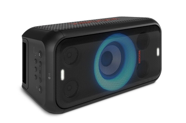 مكبر صوت الحفلات LG XBOOM XL5T، قاعدة قوية، إضاءة، بلوتوث، USB، أسود