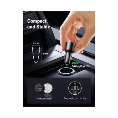 UGREEN Car Charger with 3 ports and 69W Max Black