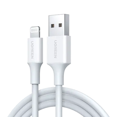 يوجرين , كابل USB-A إلى لايتنينج  ,نيكل 1 متر ,أبيض