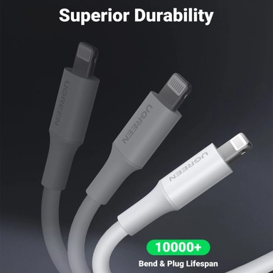 UGREEN USB-A Male to Lightning Male Cable Nickel 1m White