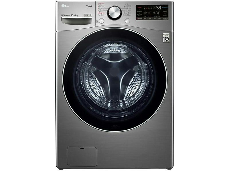 LG Front Load Washer-Dryer 15 KG, 8 KG, Silver Steel, WS1508XMT