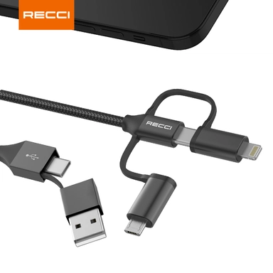 كابل Recci 6 In1 أسود