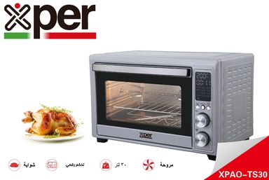 فرن اكسبير للقلي الهوائي 30لتر1800واط أستيل12وظيفةXPAO-TS30
