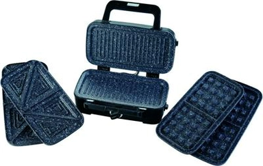 Xper sandwich maker 1200 watt 3 * 1 granite surface, Black, XPST-780M