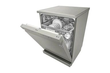 LG QuadWash™ Dishwasher, 14 Place Setting, EasyRack™ Plus, TrueSteam™, ThinQ, Silver - DFB512FP