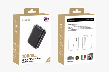 Levore PowerBank 10000mAh +USBA PD22.5W+ USBC PD20W LP222-BK