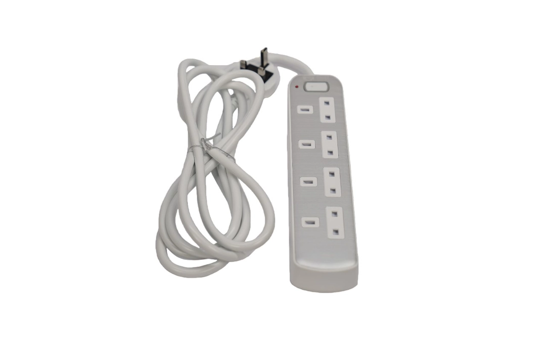 Green Home Power Extension Socket 4 Gang 3 Mtr Cable-Silver