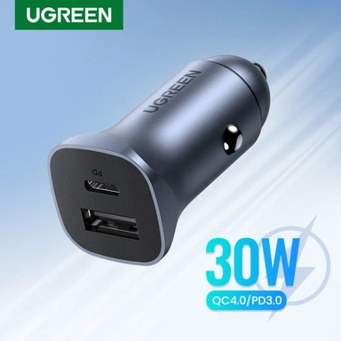 UGREEN A+C Dual Port Car Charger PD 30W Gray Black