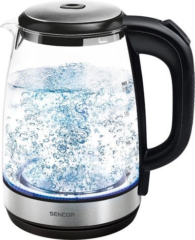 غلاية سينكور زجاج 2لتر 2200 واط أسود * فضى SWK 2080BK