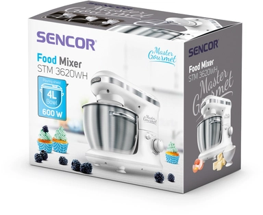 Sencor Stand Mixer 4 Liter 600 Watt White, STM 3620WH
