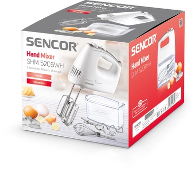 Sencor Hand Mixer 400 Watt White, SHM 5206WH