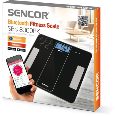 مقياس اللياقة البدنية بلوتوث سينكور 180 كيلو اسود SBS 8000BK