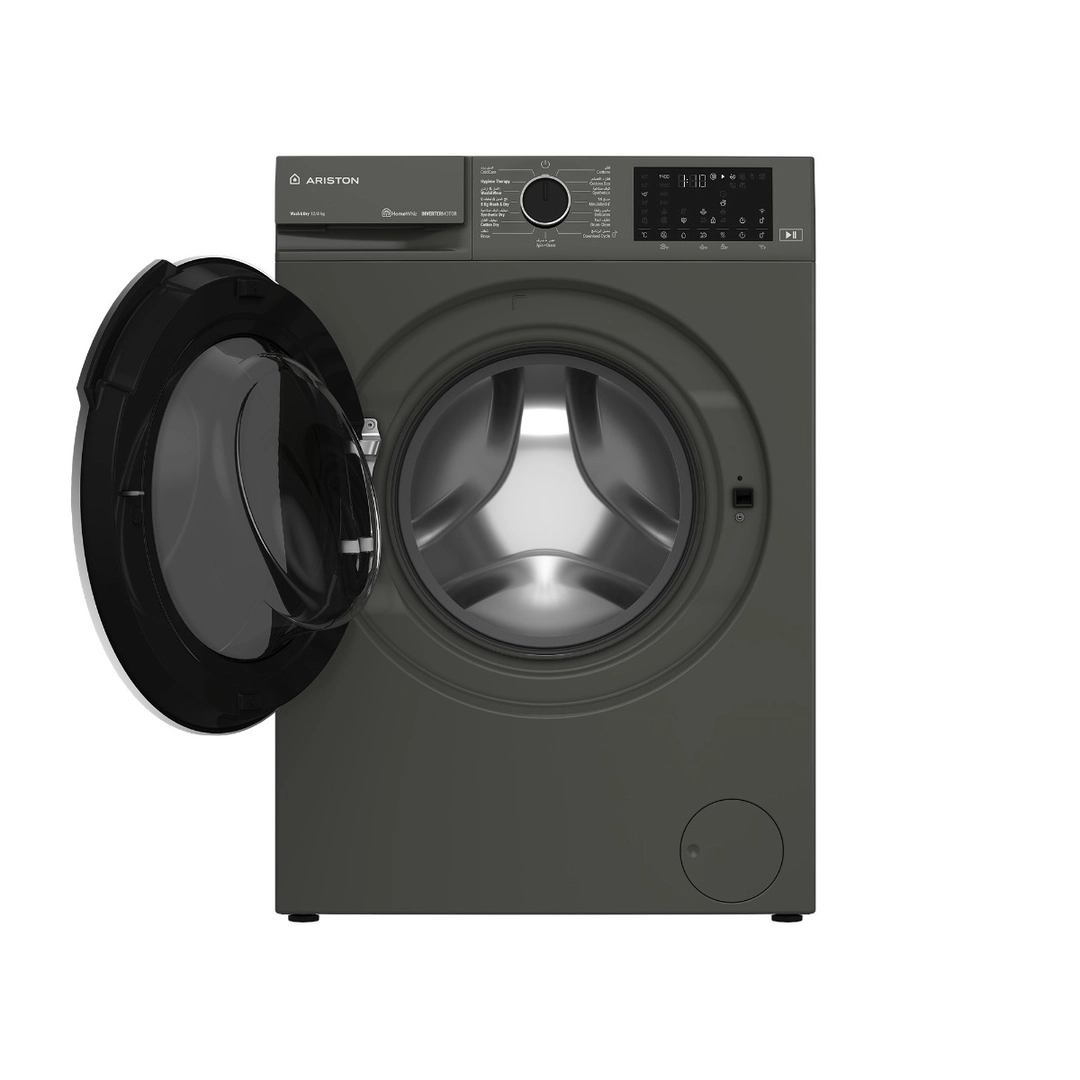 Ariston 12 kg front-loading washing machine, dark gray, 15 programs ,ARWF12143DMBSA