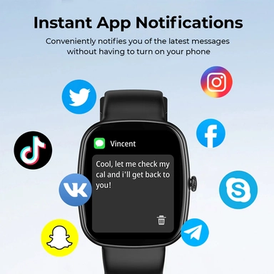 أوكي، ساعة ذكية 2S لايت الوزن للياقة، 1.83 بوصة، فضي