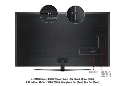 LG Real 4K NanoCell 86 Inch 85 Series, Nano Color, Nano Black, a7 Gen4 AI Processor 4K, 86NANO85VPA