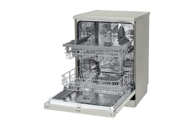 LG QuadWash™ Dishwasher, 14 Place Setting, EasyRack™ Plus, TrueSteam™, ThinQ, Silver - DFB512FP