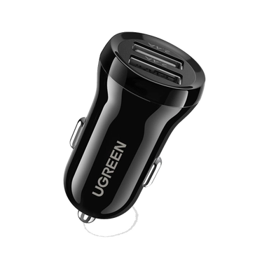يوجرين , شاحن سيارة بمنفذ USB مزدوج ,أسود