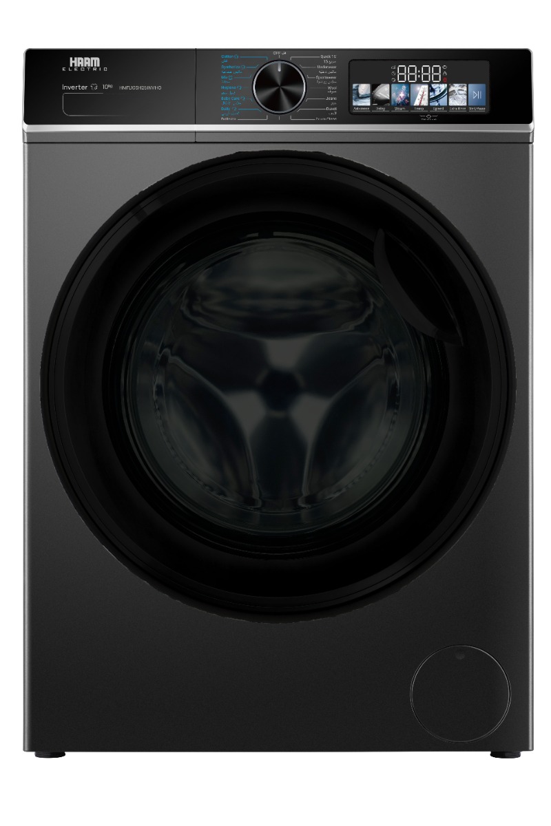 Haam 10 kg Inverter Front Load Washing Machine, Dark Silver ,HMFL10SH25INVH