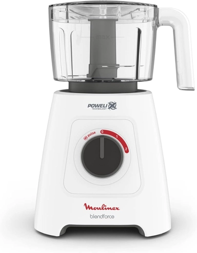 Moulinex Plastic Blender with Chopper, 600W, 1.75L, White, LM42X127