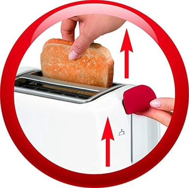 Moulinex Principio 2 Slots Toaster, 850 Watts, White, LT160127