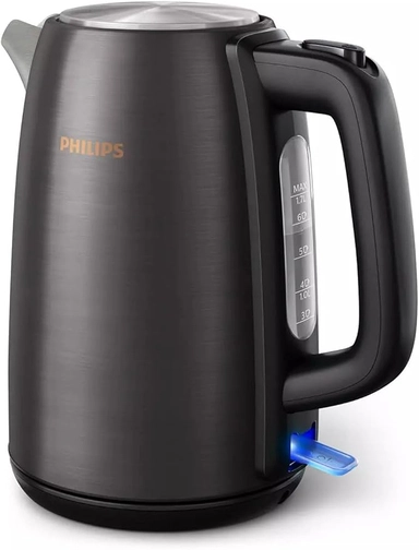 Philips Kettle, 2200-1850W, 1.7L, Black/Copper, HD9352/31