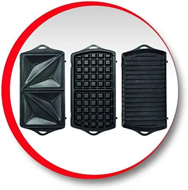 صانعة ساندويشات مولينكس 700 واط احمر+ابيض ملحق 3 قوالب SW612543
