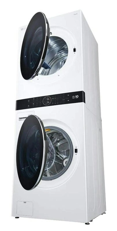 غسالة 21 ك ونشاف 16 ك LG WashTower امامية ابيض WK2116WHT