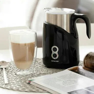 SENCOR Milk Frother and Warmer, 650 Watts, Black * Steel, SMF 4000BK