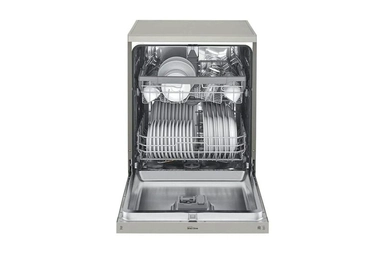 LG QuadWash™ Dishwasher, 14 Place Setting, EasyRack™ Plus, TrueSteam™, ThinQ, Silver - DFB512FP