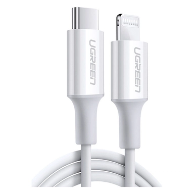 يوجرين , كابل USB-C إلى Lightning M/M بغطاء مطاطي بطول 2 متر ,أبيض