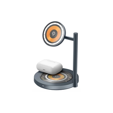 Momax Dual Magnetic Wireless Charging Stand 15W Space Grey