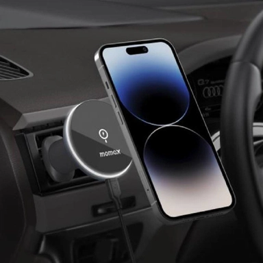 Momax Magnetic Wireless Charging 15W Car Vent mount Black