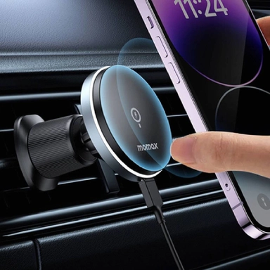 Momax Magnetic Wireless Charging 15W Car Vent mount Black