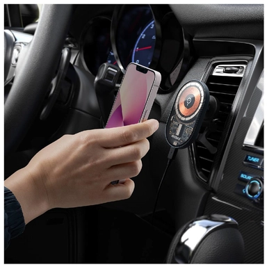 Momax Magnetic Wireless Charging Car Mount 15W Space Grey