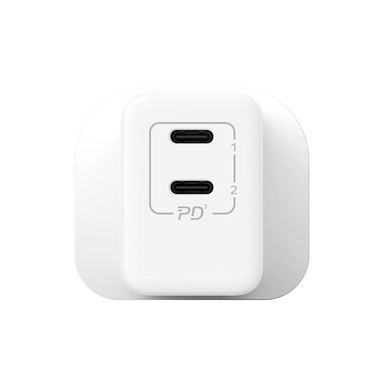 Momax OnePlug GaN 35W 2 USB-C ports Mini Fast Charger White