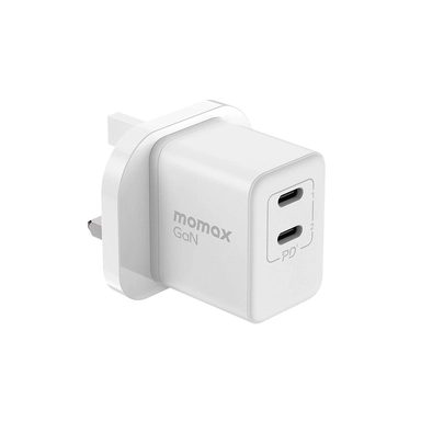 Momax OnePlug GaN 35W 2 USB-C ports Mini Fast Charger White