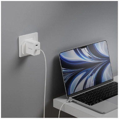 Momax OnePlug GaN 35W 2 USB-C ports Mini Fast Charger White