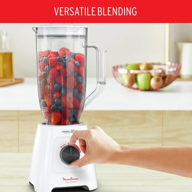 Moulinex Blendforce XL Jar Blender 600 Watts, 2.8 L., Grinder and Chopper, White, LM458127