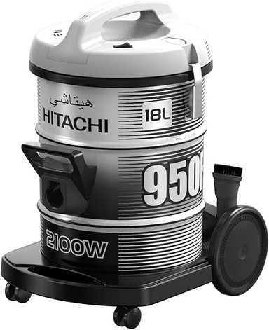 Hitachi Drum Vacuum Cleaner 18 Litre 2100 Watt Grey, CV-950HPG