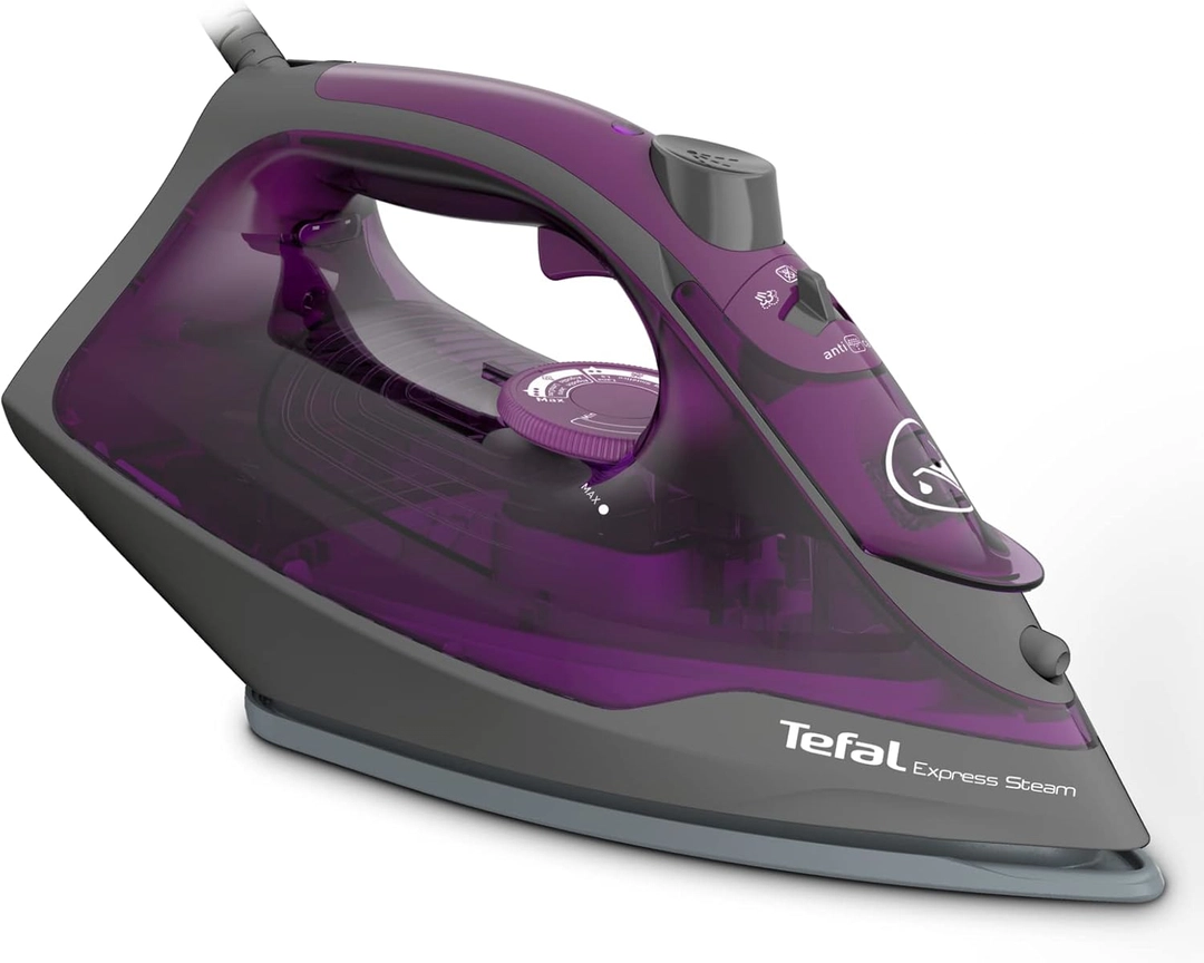 Tefal Express Steam Iron 2600 Watts, 270 ml., Ceramic Soleplate, Purple, FV2843M0
