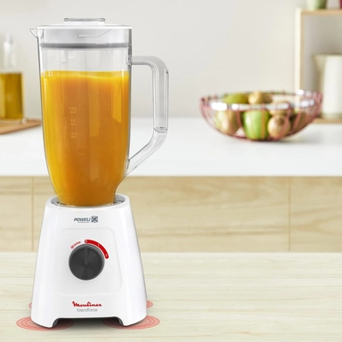 Moulinex Blendforce XL Jar Blender 600 Watts, 2.8 L., Grinder and Chopper, White, LM458127