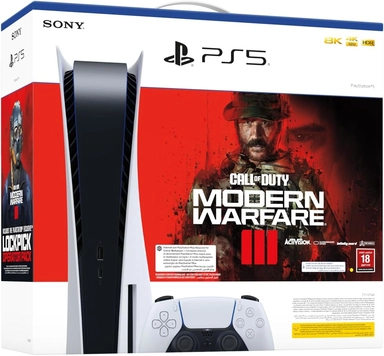 سوني , بلاي ستيشن 5 مع حزمة COD Modern Warfare III ,الأبيض