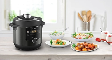 Moulinex Turbocuisine Maxi Fast Electric Pressure Cooker, 1000 - 1200 Watts, 7.5 L., Black, CE777827