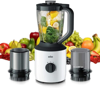 خلاط براون 800 واط 2 لتر بلاستيك ابيض JB3123WH